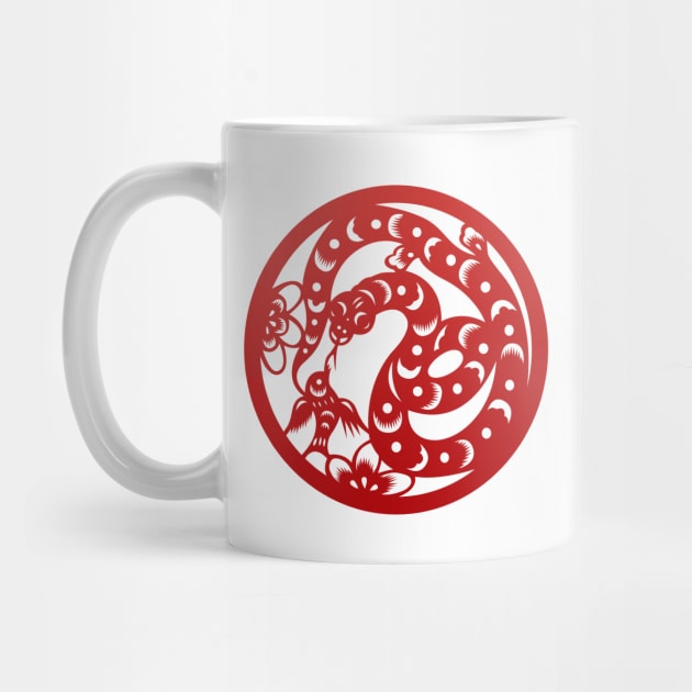 Chinese Zodiac Snake in Red by Takeda_Art